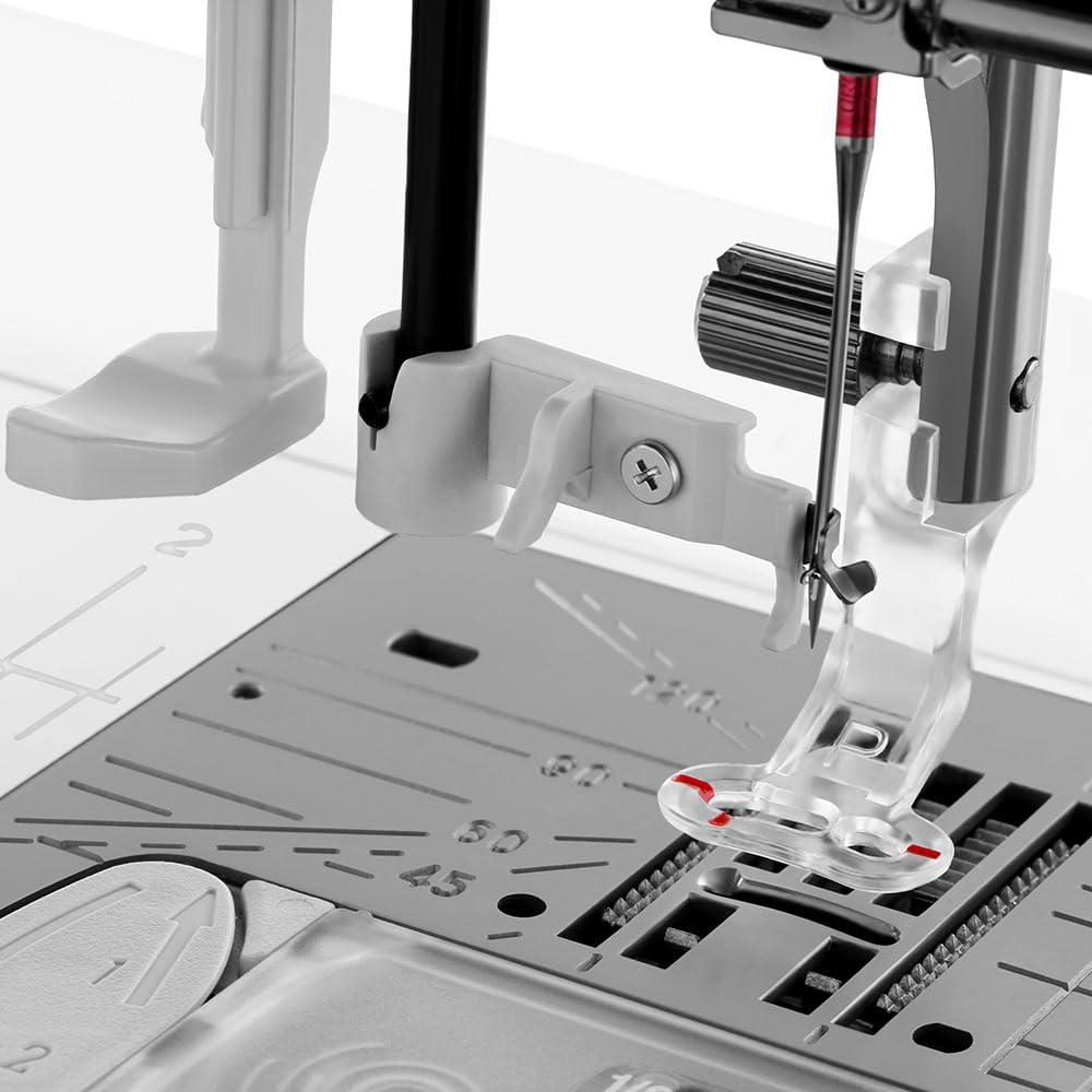 Angle. Janome - Janome Horizon Memory Craft 9850 Embroidery and Sewing Machine - Includes Free Arm FA10a Hoop + Optic Magnifier + More - White/Purple.