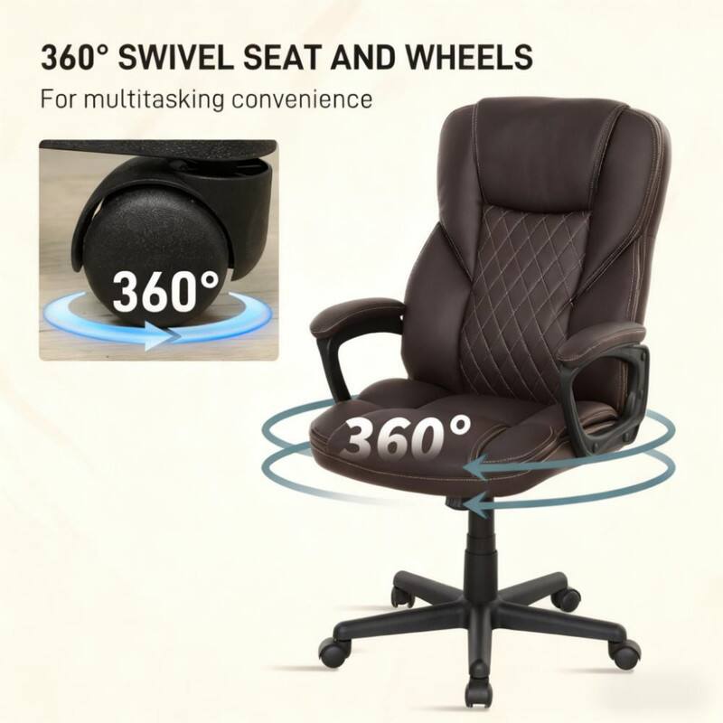 360° SWIVEL SEAT AND WHEELS  
For multitasking convenience