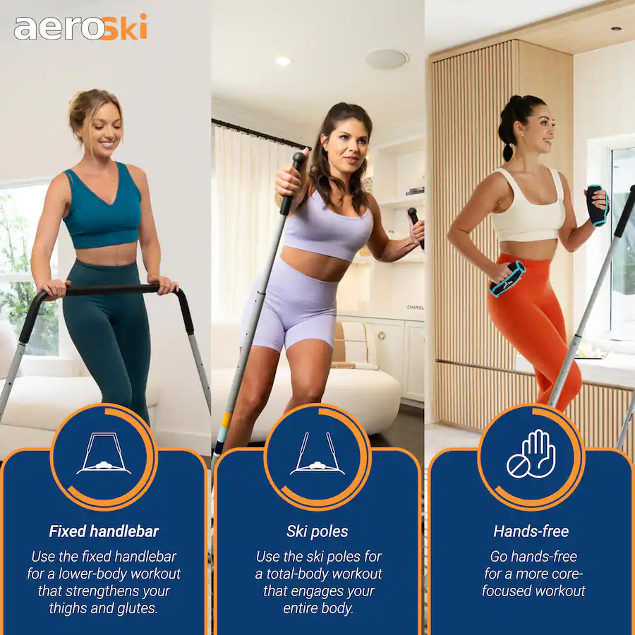 Aeroski Ski Fitness Workout Machine with Recoil Spring