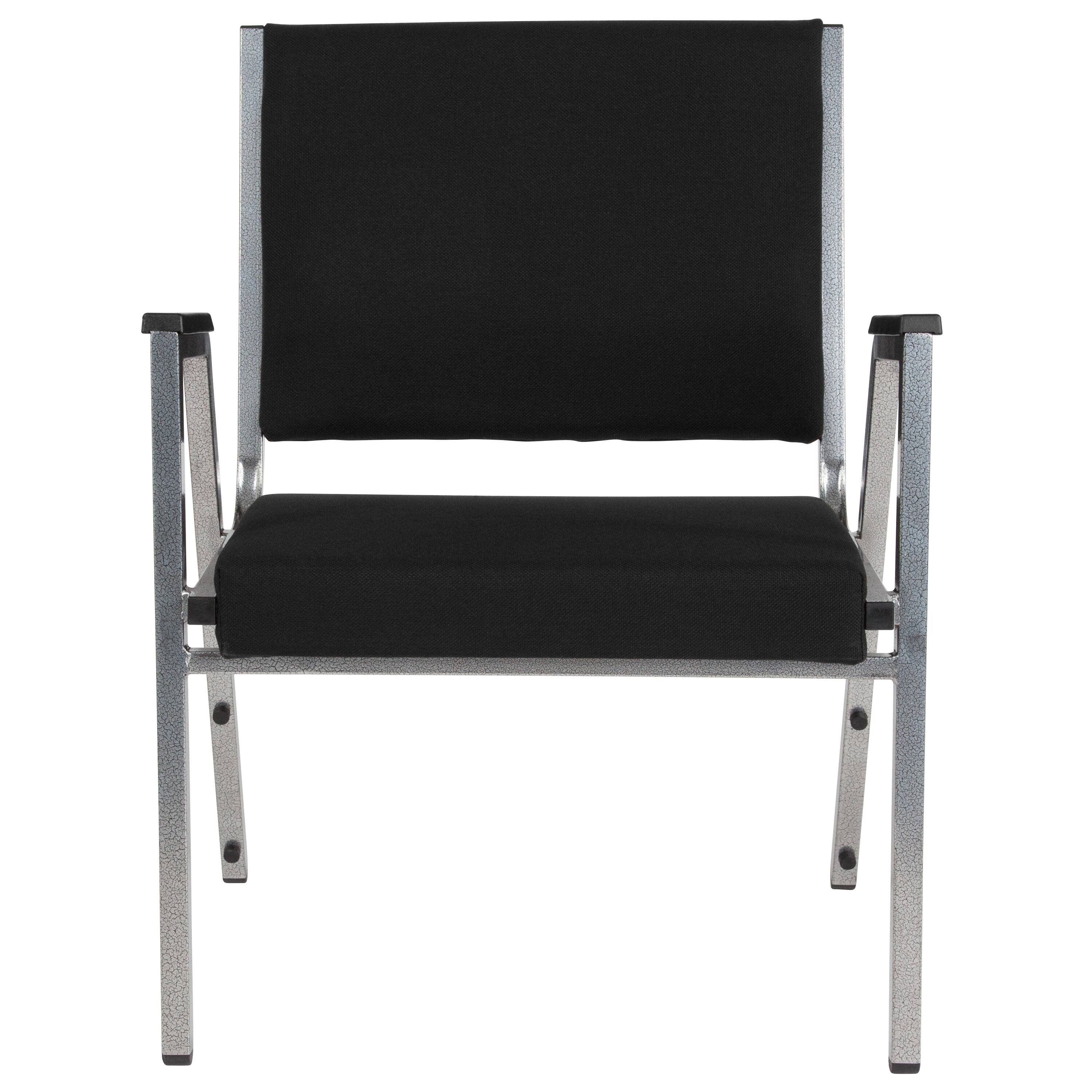 Alt View 5. Emma + Oliver - 1000 lb. Rated Antimicrobial Bariatric medical Guest Arm Chair - Black Fabric.