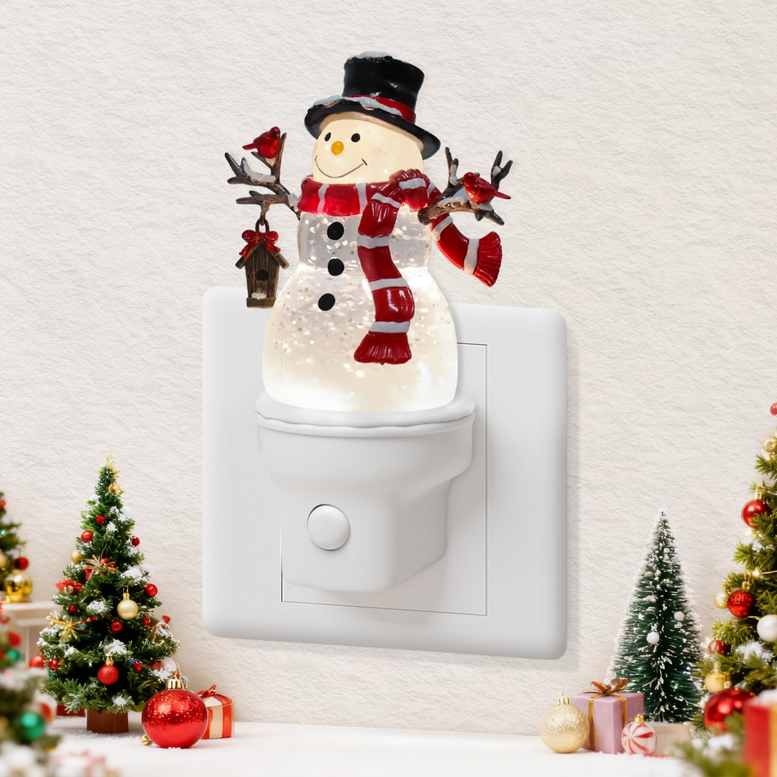 Alt View 5. MAGICAL RUBS - Christmas Snowman Night Light Plug Into Wall Water Swirling Glitter Usb Portable Decorative Decoration For Adults Bed... - Children Seesaw.