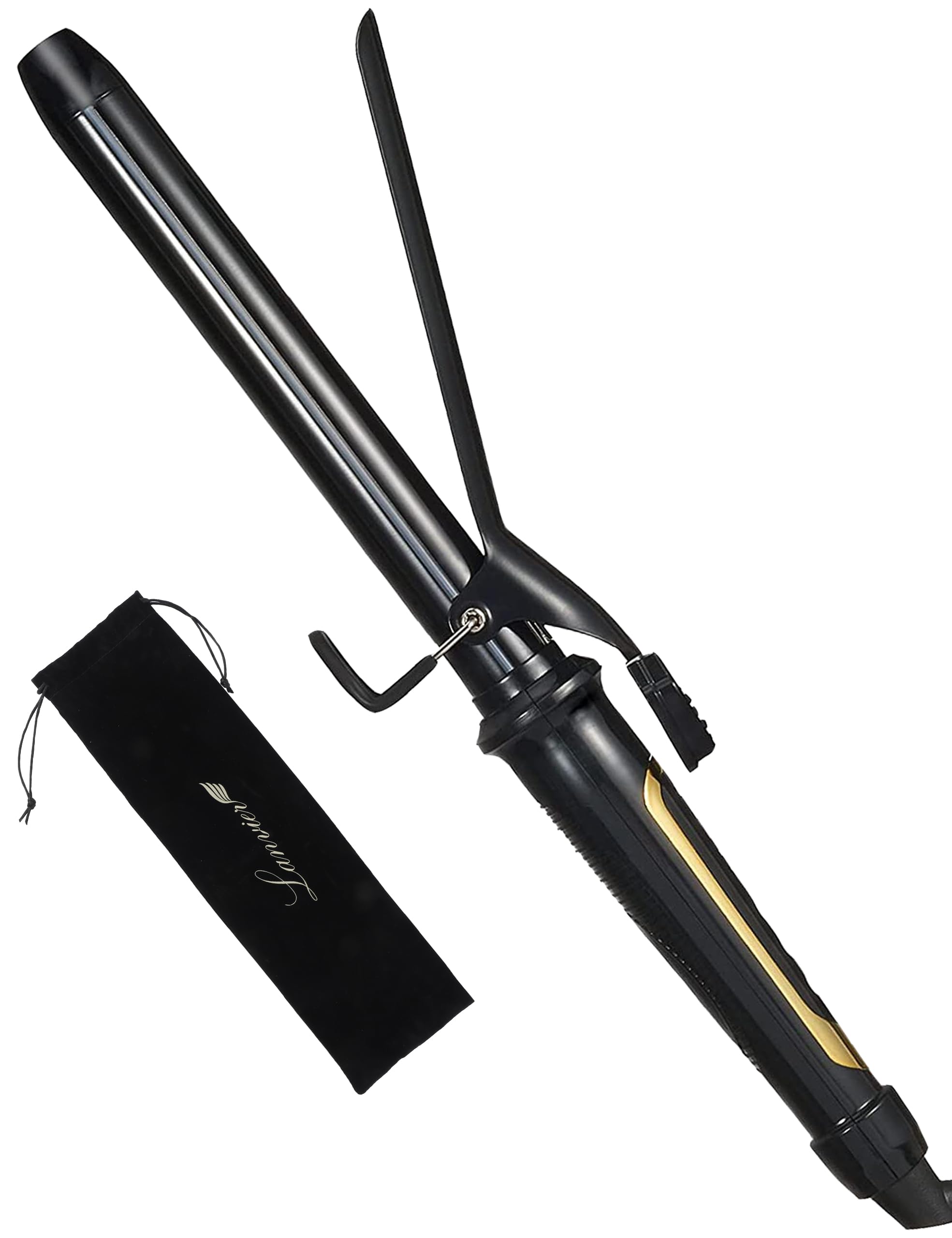 Front. VEGA AUTOMOTIVE - Curling Iron Extra Long 1 1 4 For Hair Up To 450f Worldwide Dual Curler Traveling Waving Style Tool - Black 1 inch.