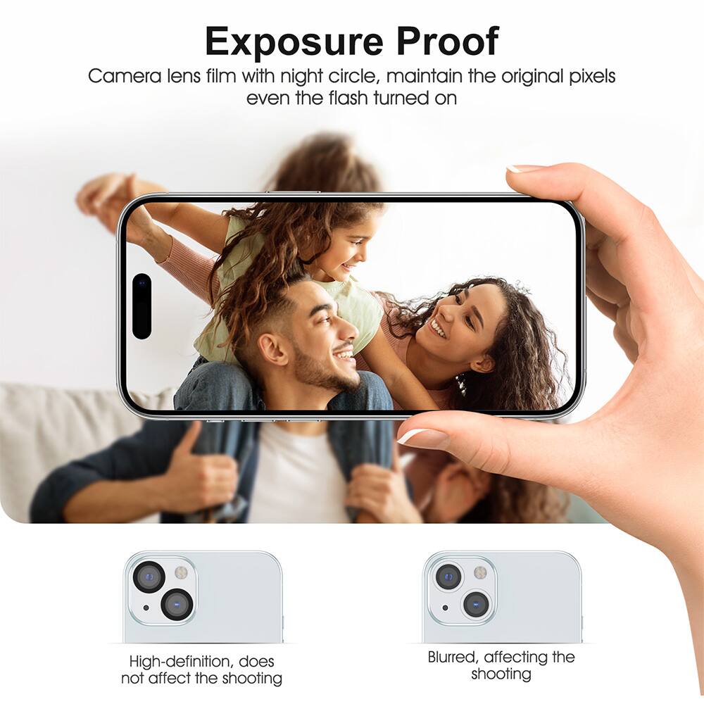Exposure Proof Camera lens film with night circle, maintain the original pixels even the flash turned on

High-definition, does not affect the shooting

Blurred, affecting the shooting