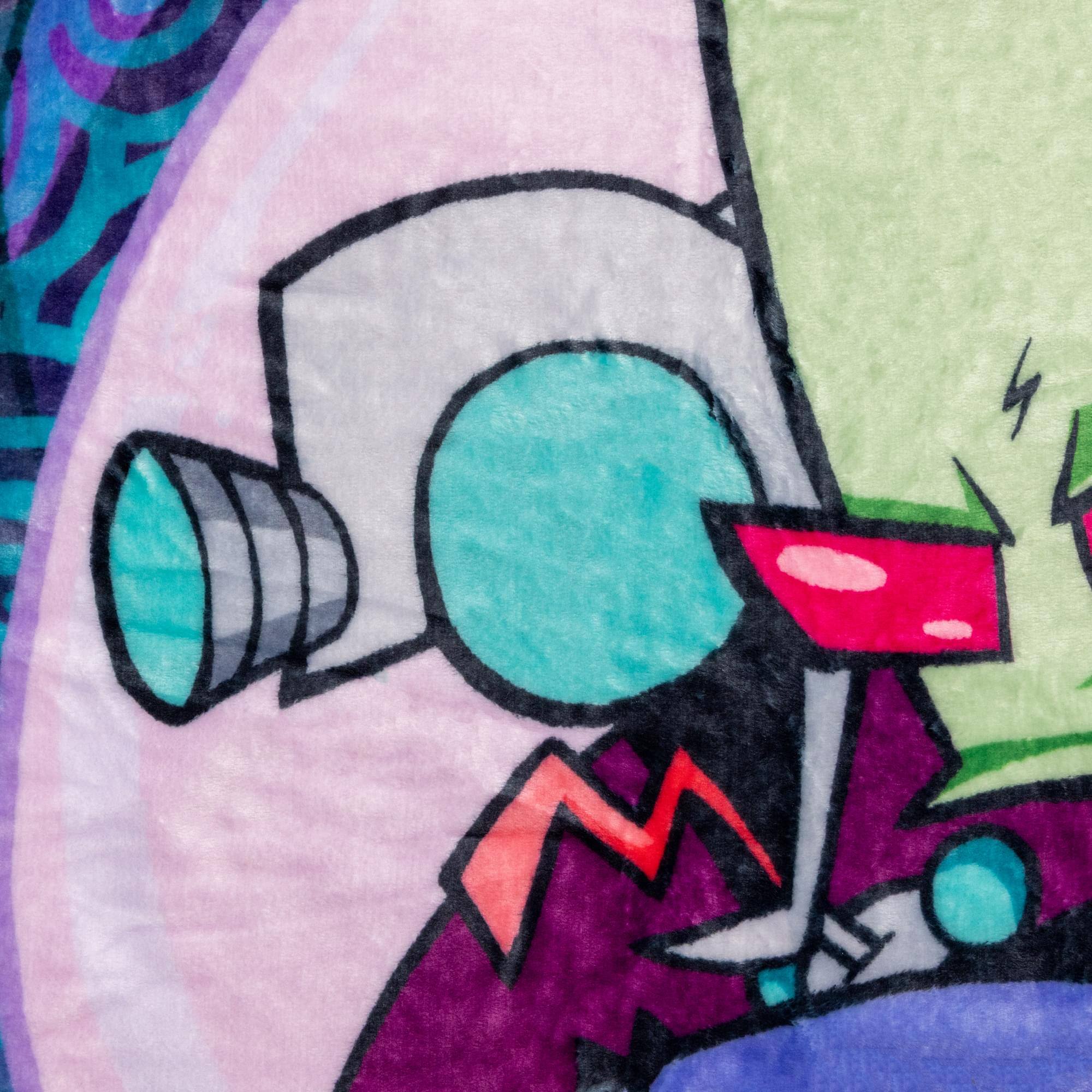 Alt View 1. Silver Buffalo - Invader Zim Spaceship Fleece Throw Blanket | 45 x 60 Inches - Purple.