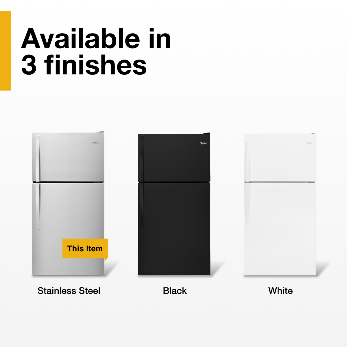 Available in 3 finishes:

- Stainless Steel (This Item)
- Black
- White