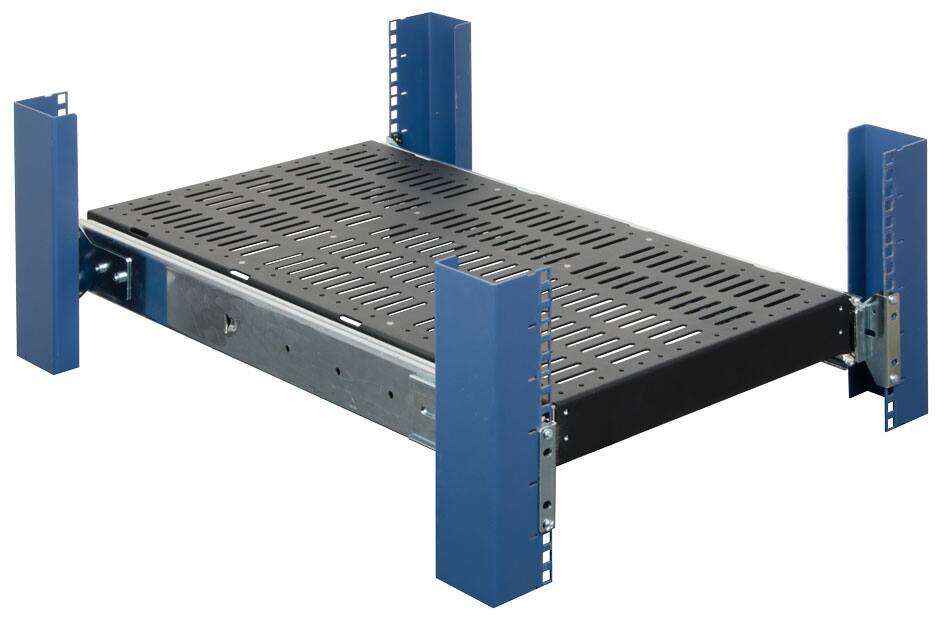 Alt View 2. RackSolutions - RackSolutions 2U Extreme Heavy Duty Sliding Shelf 28in Depth (500 lbs) - Black.