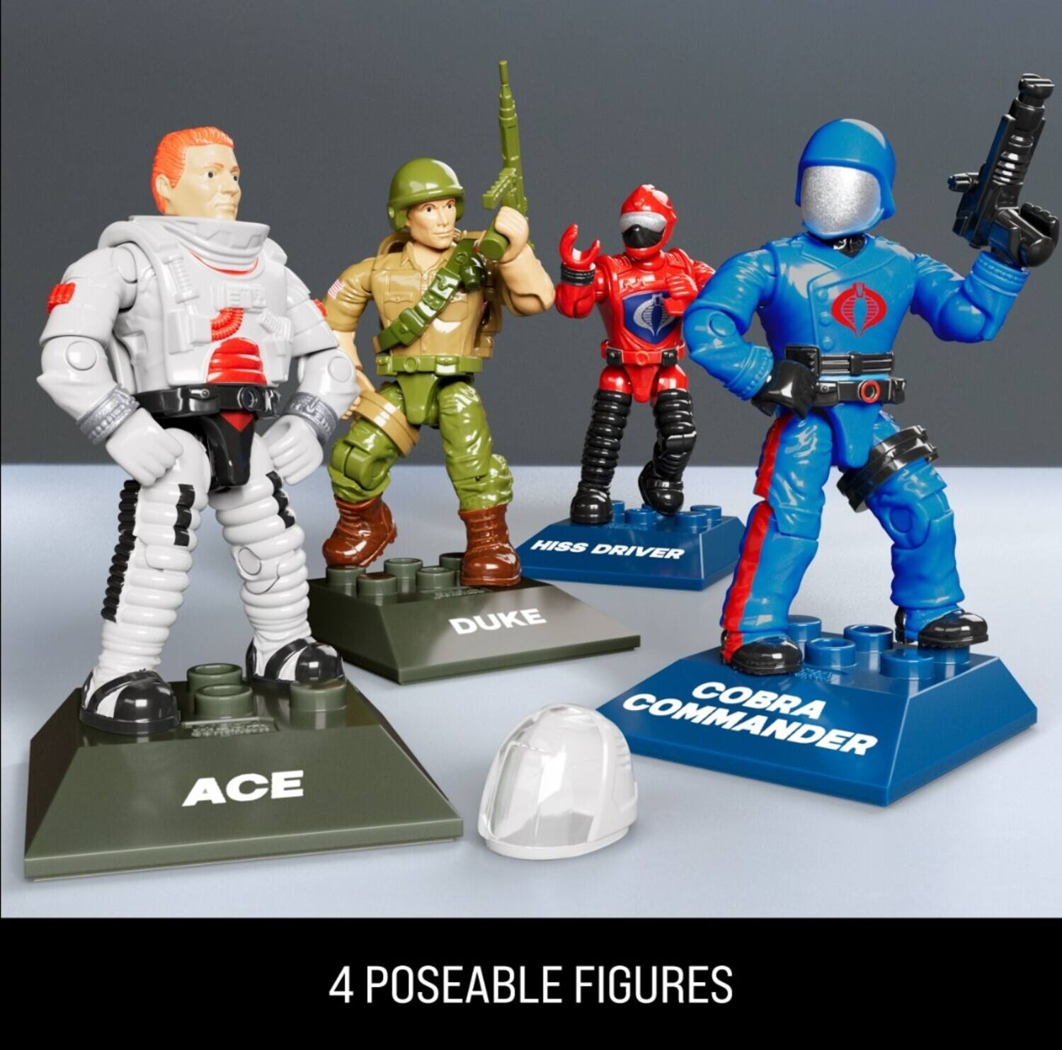 4 Poseable Figures

- ACE
- DUKE
- HISS DRIVER
- COBRA COMMANDER