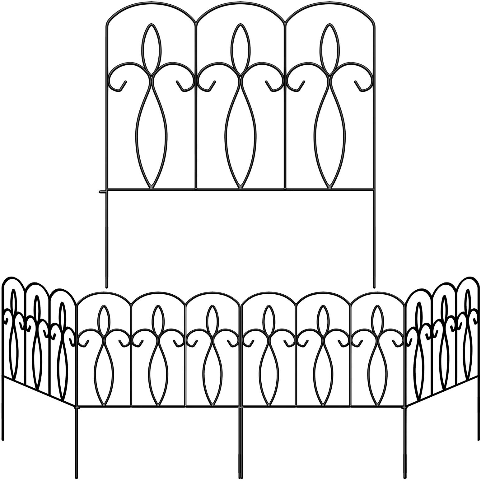 Alt View 2. Sorbus - Sorbus Garden Fence, 10ft Decorative Patio Fencing for Yard, Garden Edging Border Gate, Animal Barrier, (Set of 5) - Black.