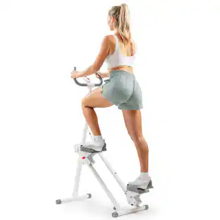 Front. Sunny Health & Fitness - Smart Foldable Cardio Stair Climber with SunnyFit App Trainer‑Led Workouts and Performance Tracking - White - White.