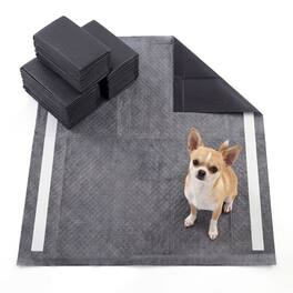 Gymax - Charcoal?Dog Pee Pads 24'' x 24'' 6-Layer Leak-Proof Pet Potty Training Pads - Black