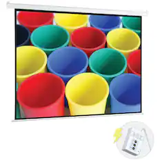 Front. Pyle - 72-In. Motorized Projector Screen - Matte White.