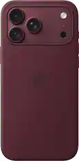 Front. Apple - iPhone 18 Pro Max Silicone Case with MagSafe - Burgundy.