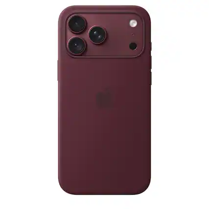 Front. Apple - iPhone 18 Pro Max Silicone Case with MagSafe - Burgundy.