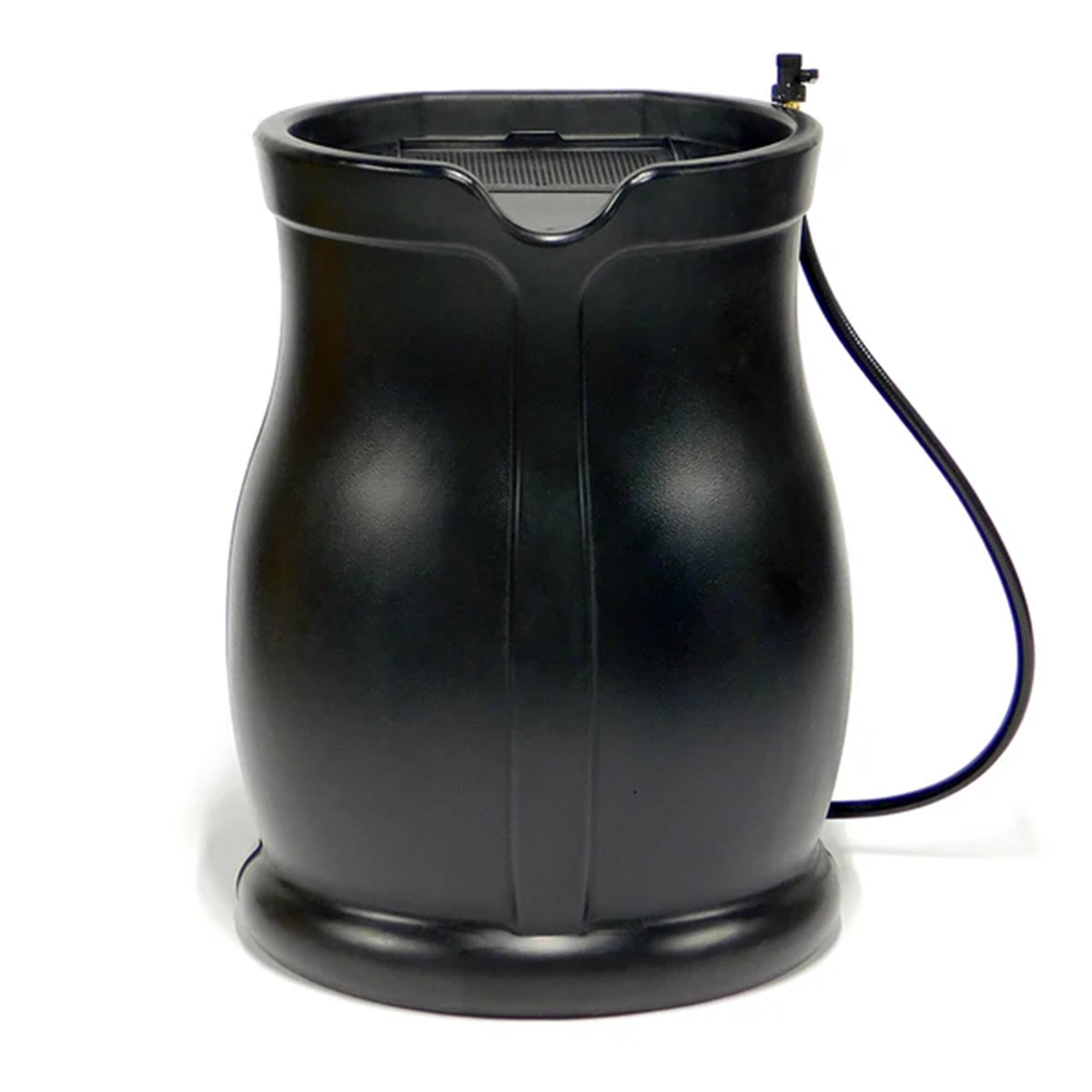 Alt View 4. FCMP Outdoor - FCMP Outdoor Catalina 45 Gallon Water Catcher Rain Barrel w/ Flat Back, Black - Black.