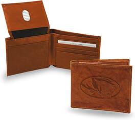 Rico Industries - Missouri Tigers Brown Leather Embossed Bifold Passcase Wallet - Multi