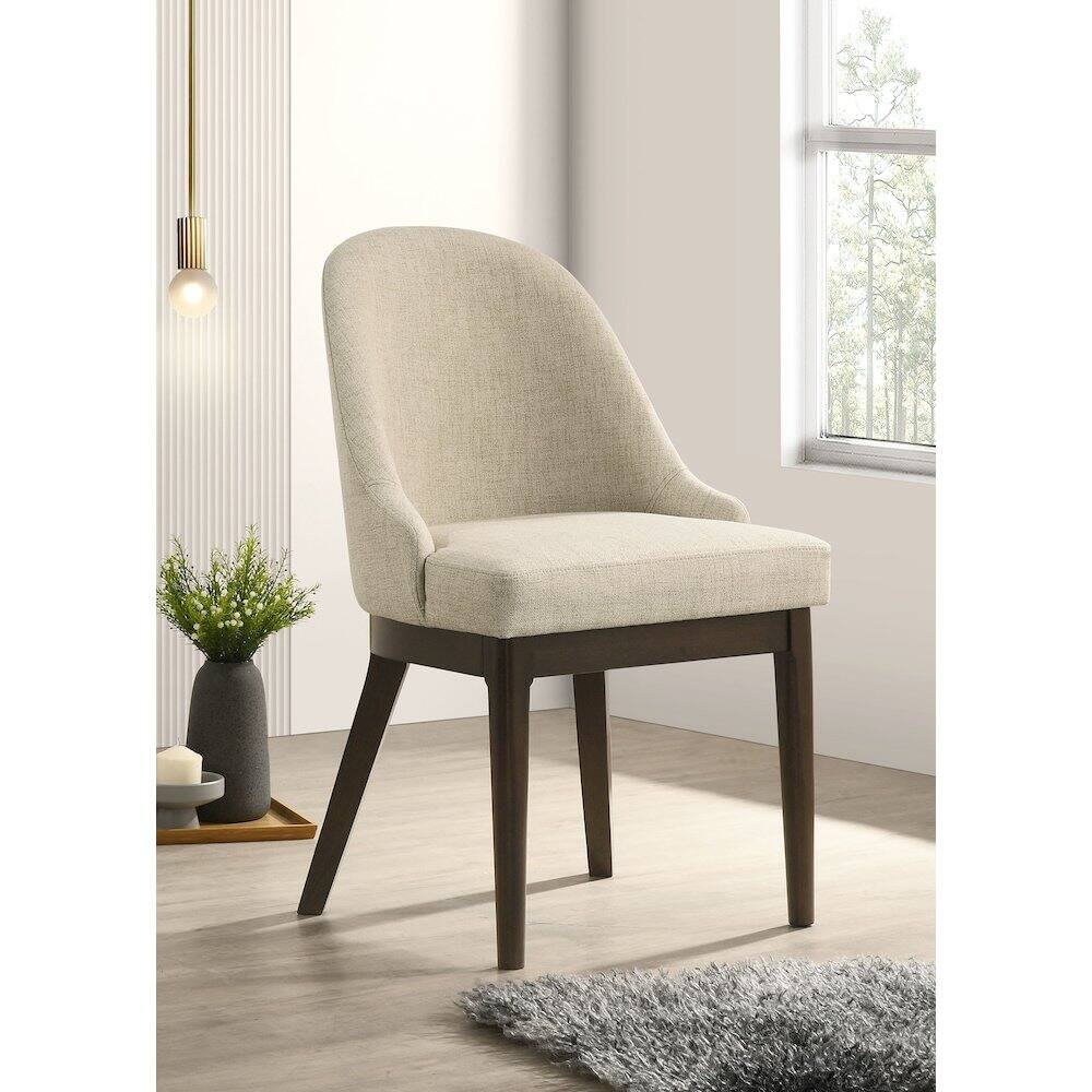 Alt View 1. Coaster Co. of America - Reseda Upholstered Dining Side Chair Oatmeal (Set of 2) - Beige.