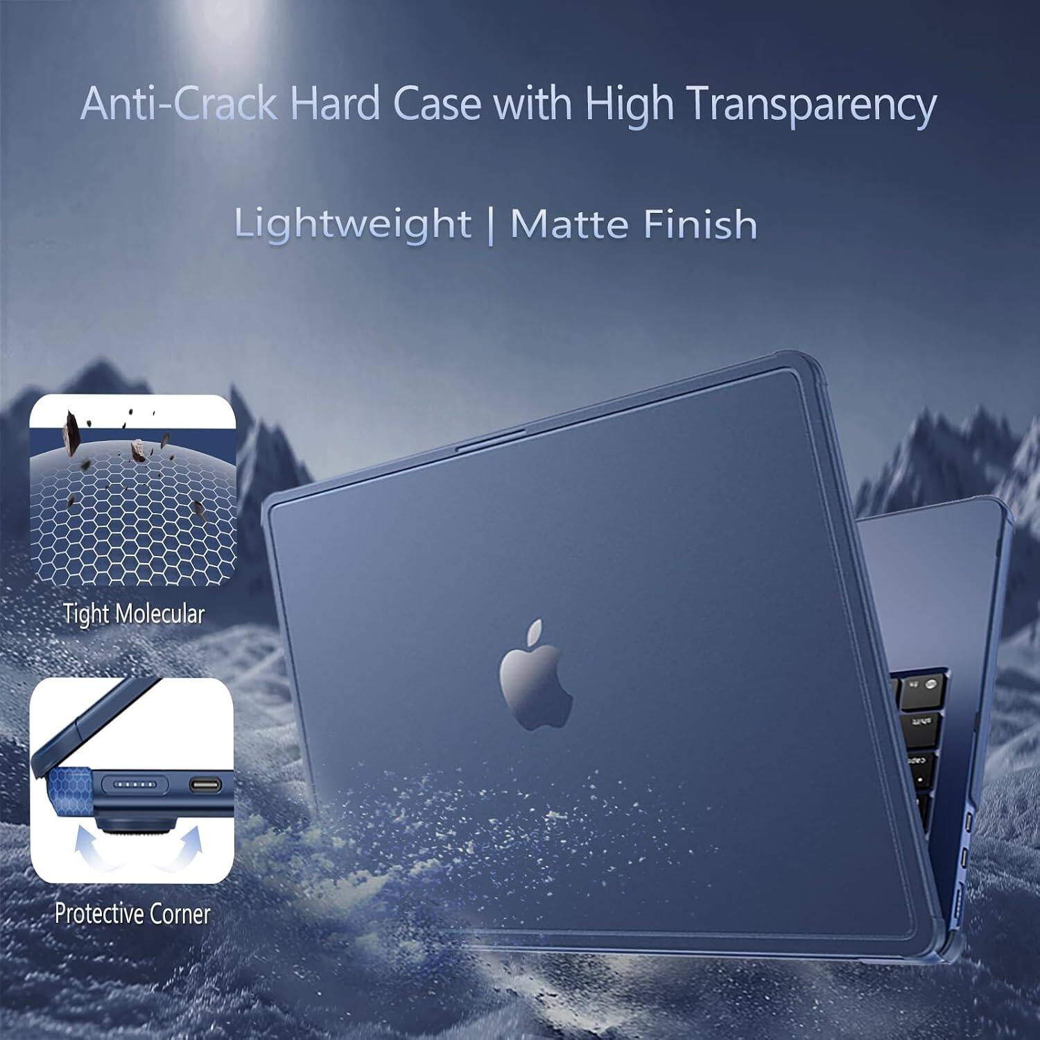 Anti-Crack Hard Case with High Transparency  
Lightweight | Matte Finish  
Tight Molecular  
Protective Corner