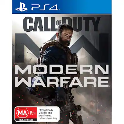 PS4 CALL OF DUTY MODERN WARFARE
MA 15+ Strong bloody violence and war themes, online interactivity RESTRICTED - M (Mature 17+)