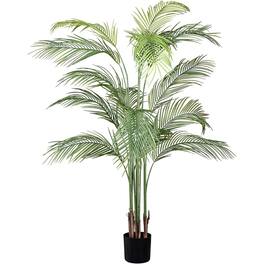 Maia Shop - Palm Tree 6 Foot Faux Plant, Fake Silk Tree with Realistic Leaves - Green