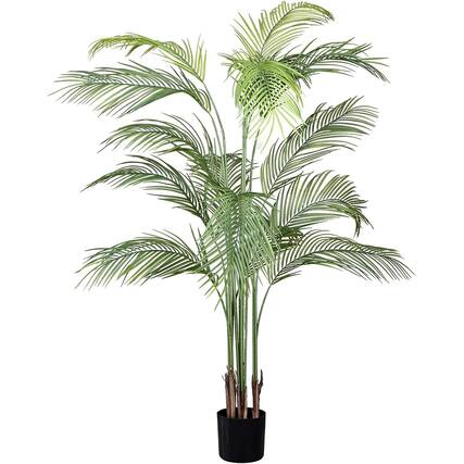 Front. Maia Shop - Maia Shop Palm Tree 6 Foot Faux Plant, Fake Silk Tree with Realistic Leaves - Green.