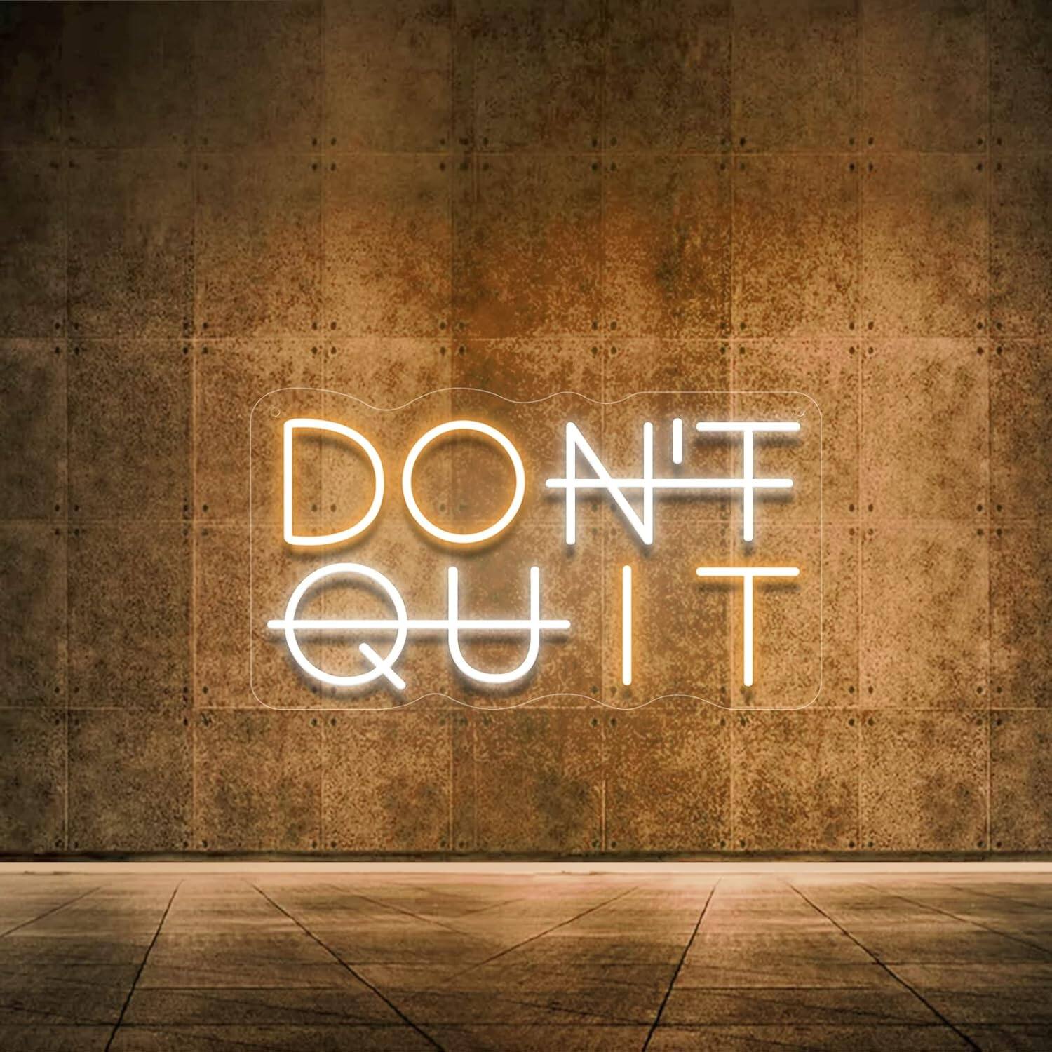 Auledio - Don't Quit LED Neon Sign for Wall Decor DO IT Neon Lights Party Decorations USB Powered Switch LED Neon Lights - Yellow&White