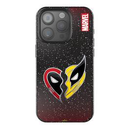 Keyscaper - Marvel Grid Black Bling Phone Case - Apple iPhone 14 - Deadpool Wolverine