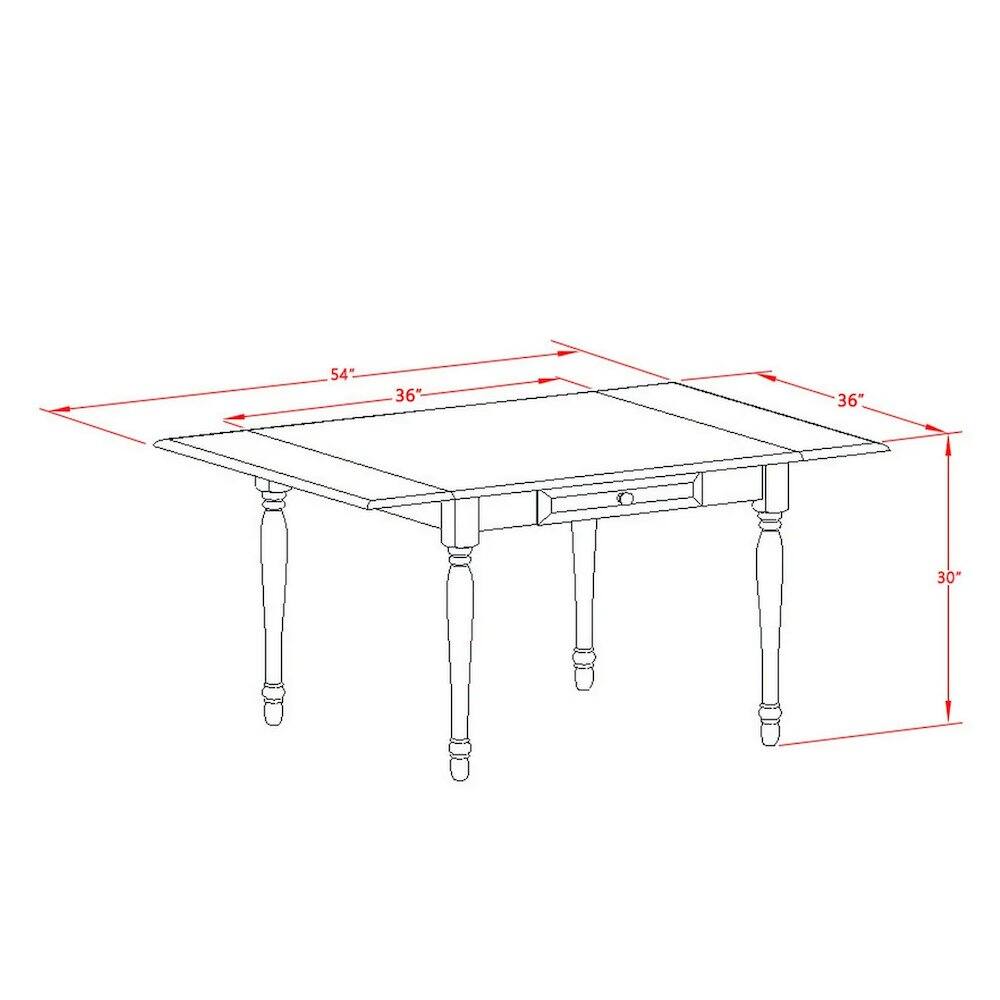 Alt View 1. East West Furniture - Dining Table Mahogany - Brown.