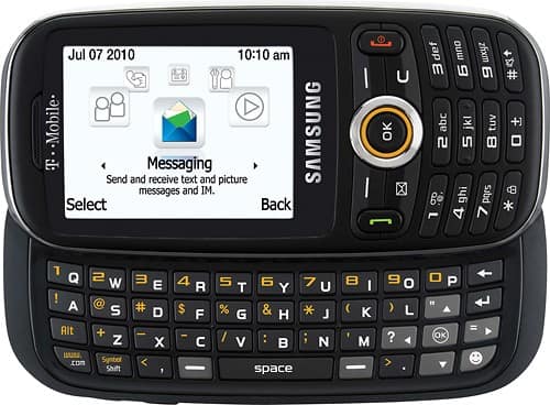 Front Standard. Samsung - T369 Mobile Phone (Unlocked) - Black.