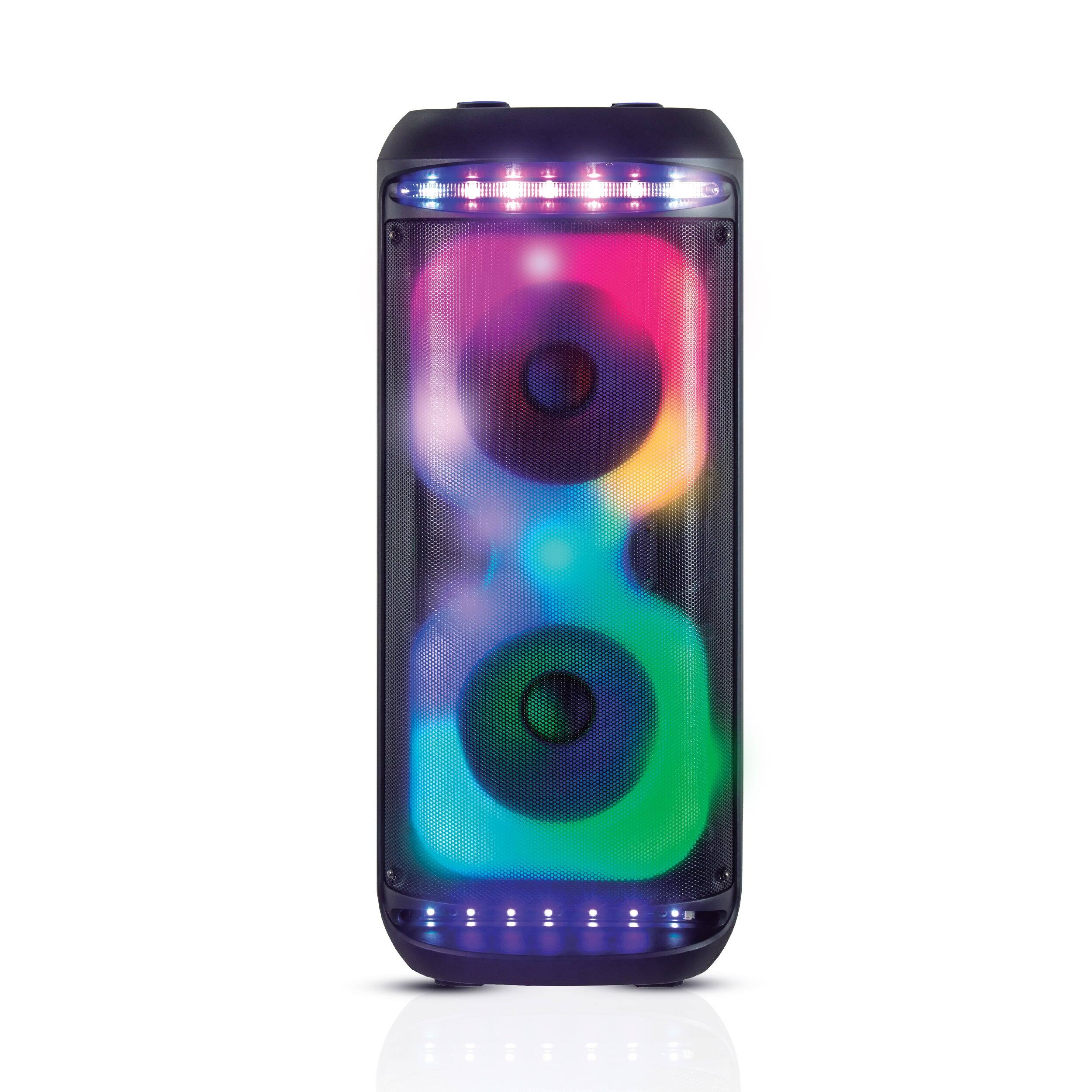 Front. RCA - Disco 2110 Flame Effect Bluetooth Party Speaker with Dual 8" Woofers - Black.