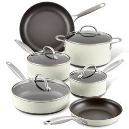 Anolon - 85116 10-Piece Achieve Hard Anodized Nonstick Cookware Set - Cream