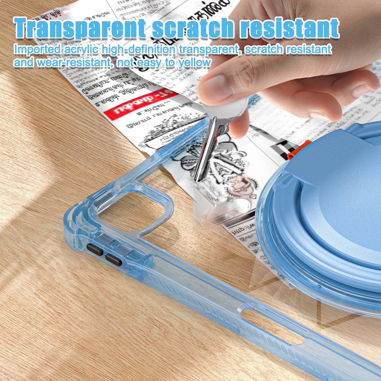 Transparent scratch resistant  
Imported acrylic high-definition transparent, scratch resistant and wear-resistant, not easy to yellow