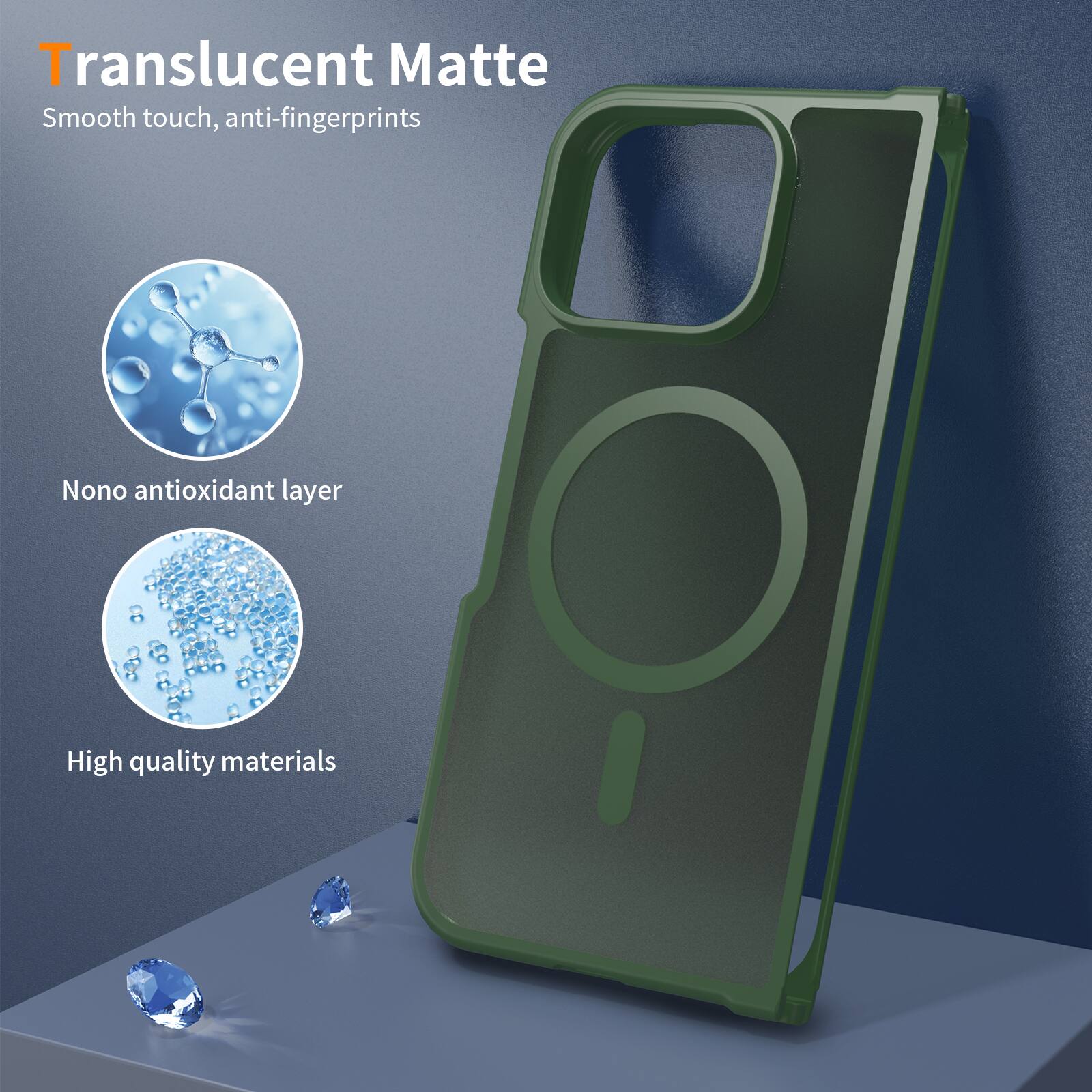 Translucent Matte  
Smooth touch, anti-fingerprints  

Nano antioxidant layer  

High quality materials