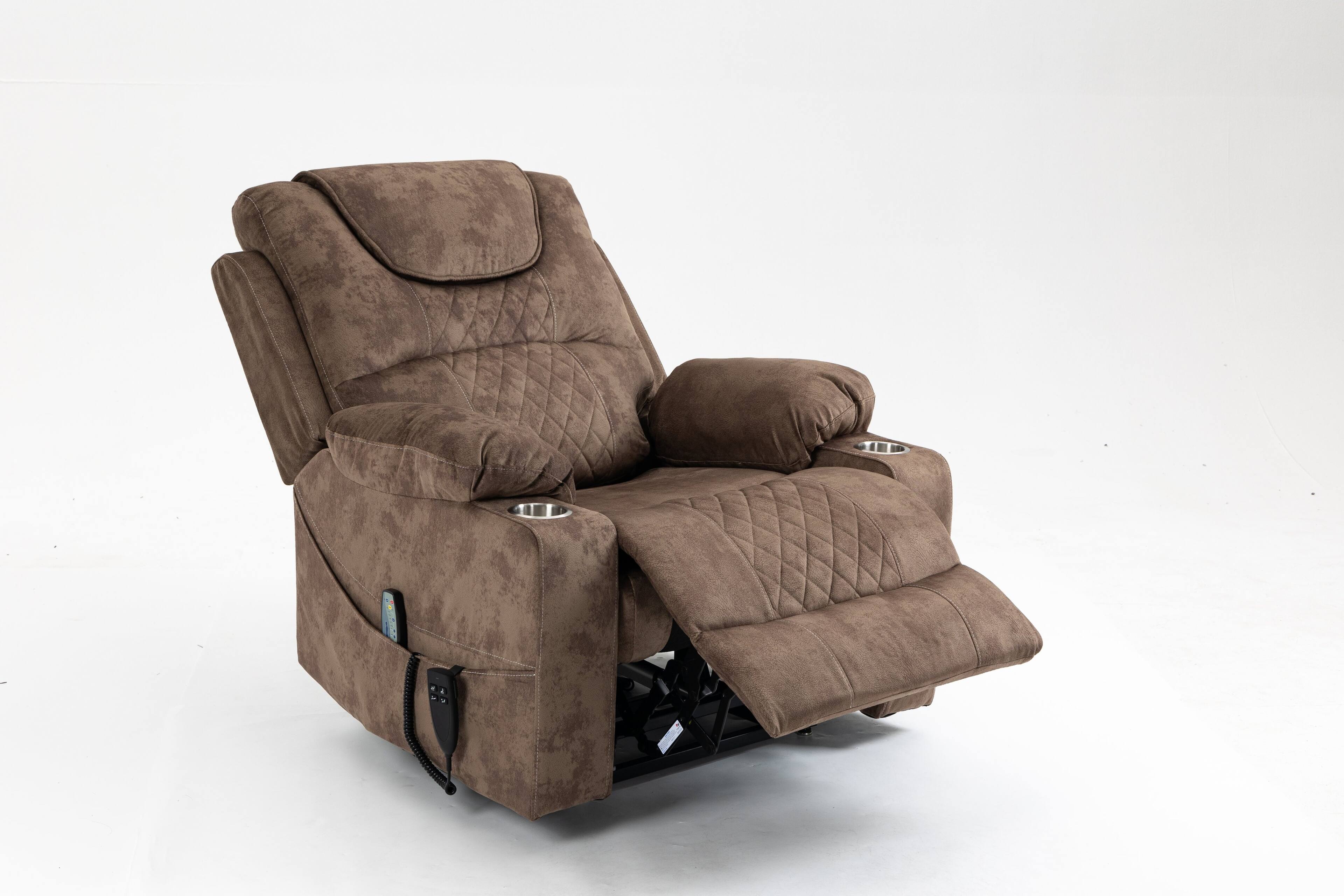 Angle. TinyHomie - Lounge chair lift chair relax sofa chair sitting room furniture sitting room power supply elderly electric lounge chair - Brown.