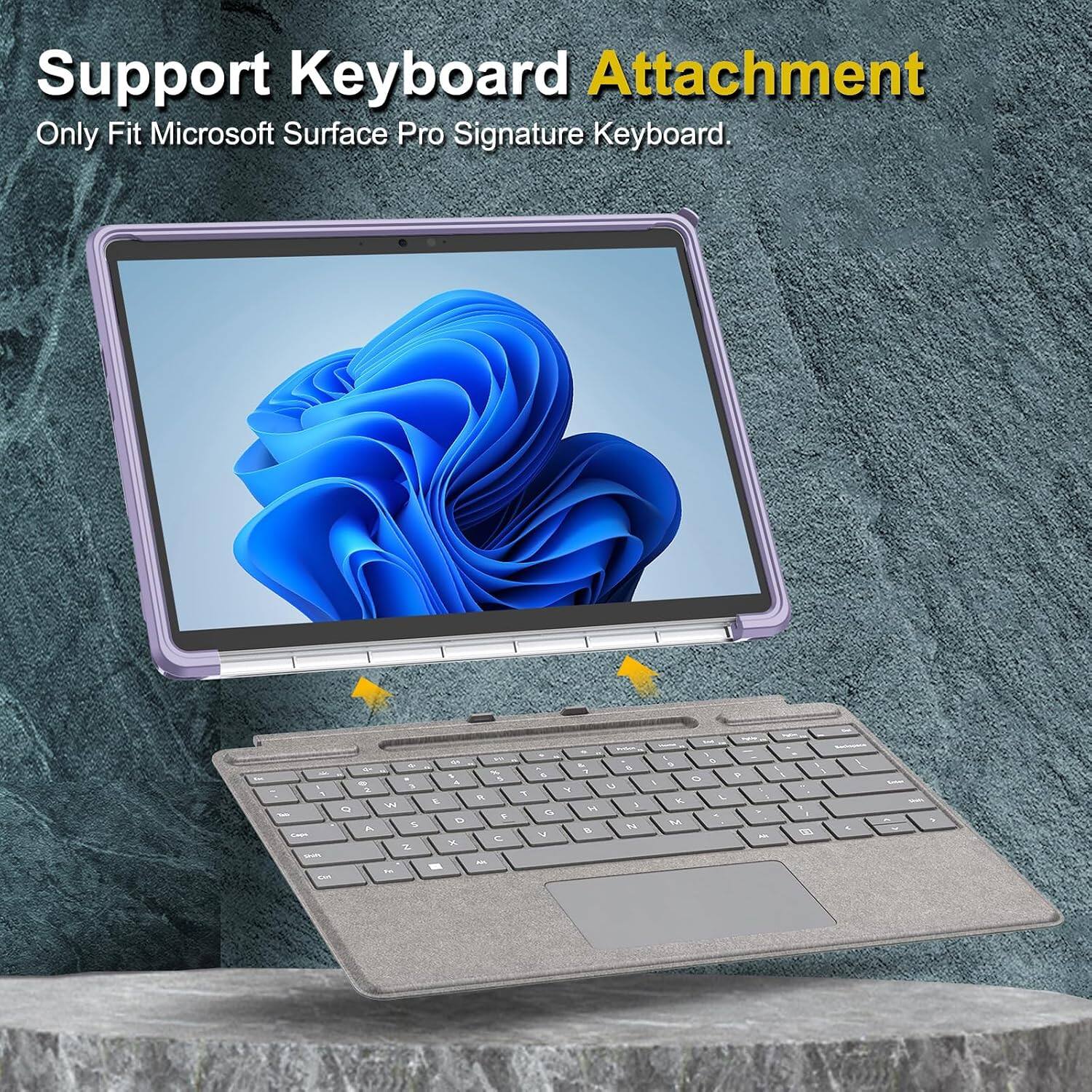Support Keyboard Attachment Only Fit Microsoft Surface Pro Signature Keyboard.