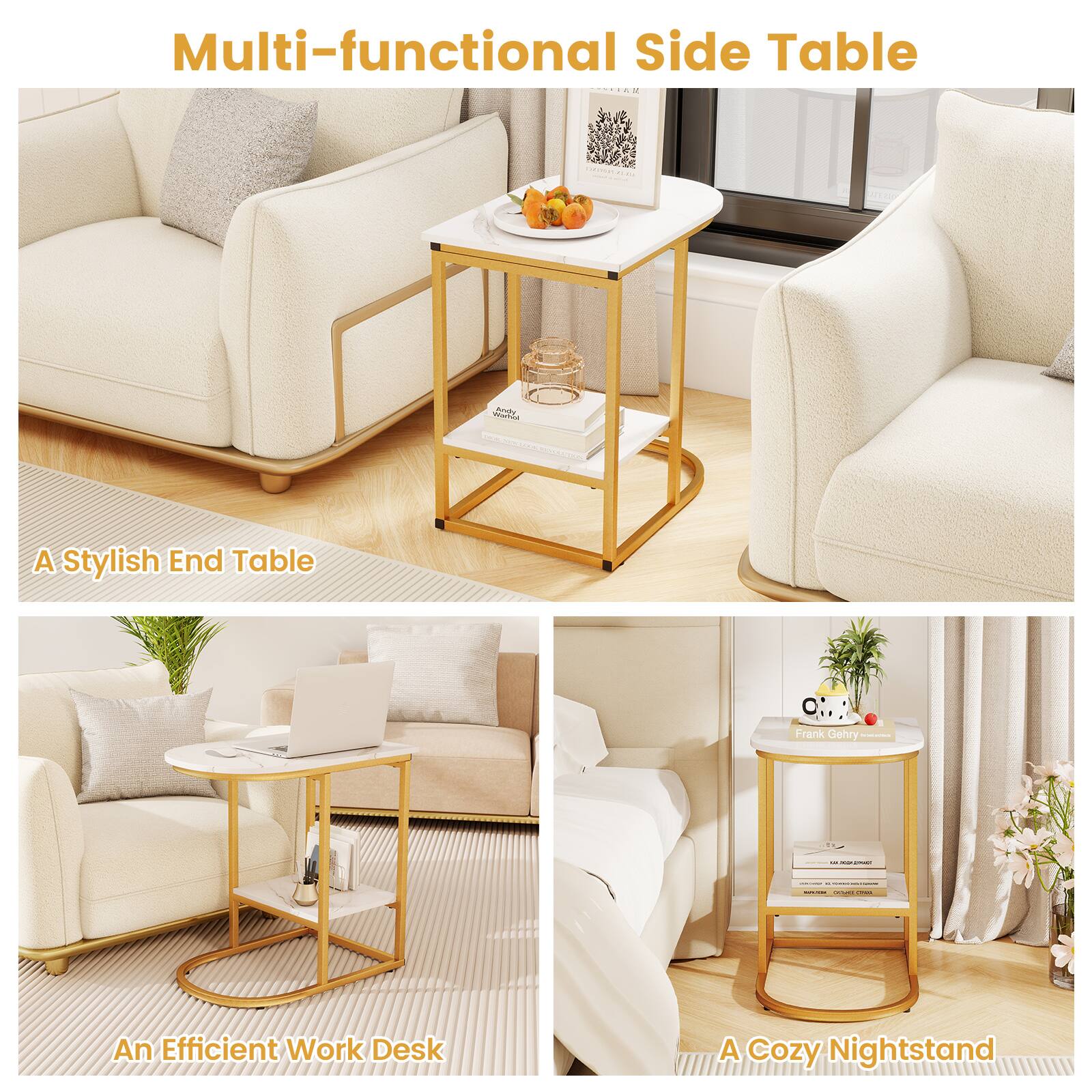 Multi-functional Side Table

A Stylish End Table

An Efficient Work Desk

A Cozy Nightstand