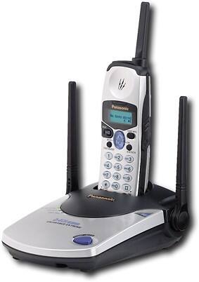 Angle Standard. Panasonic - 2.4GHz GigaRange Extreme Digital Spread Spectrum Cordless Phone (Silver).