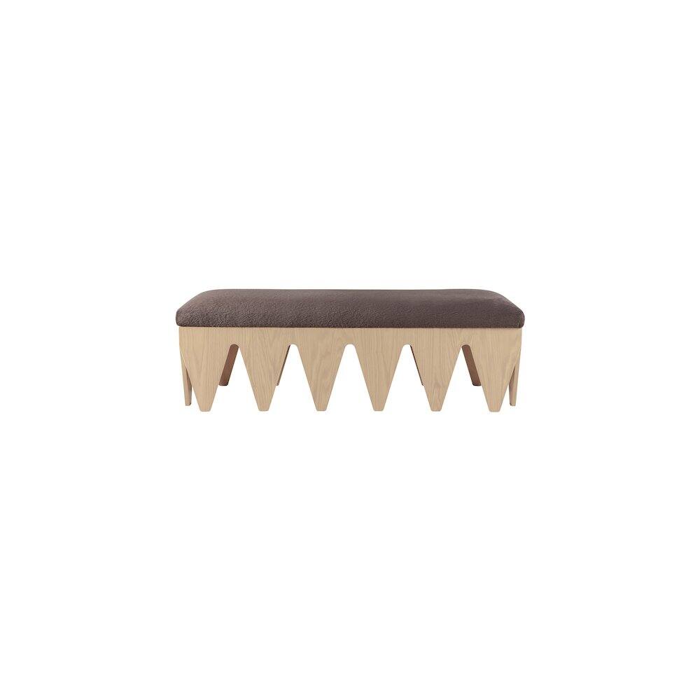 Alt View 2. Meridian Furniture - Altair Brown Velour Fur Fabric Bench - Brown.