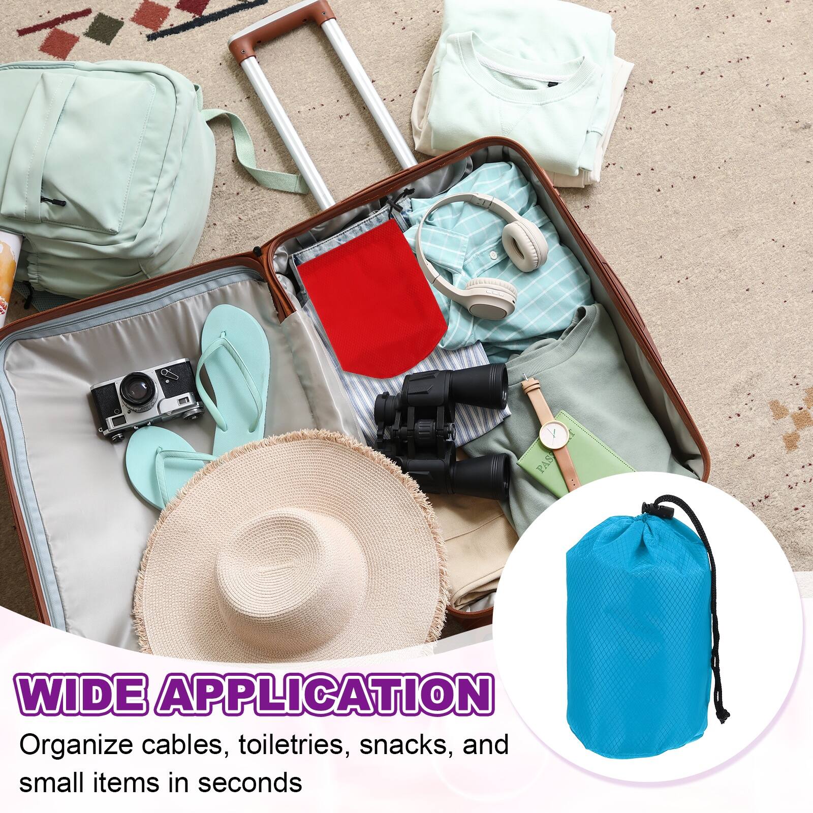 WIDE APPLICATION  
Organize cables, toiletries, snacks, and small items in seconds