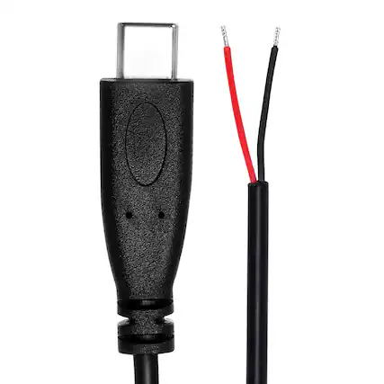 Front. Unique Bargains - 1M USB C Male to 4-Pin Bare Wire Pigtail, 28AWG 12V 3A, for DIY Keyboard/Fan Repair, 2pcs - Black.