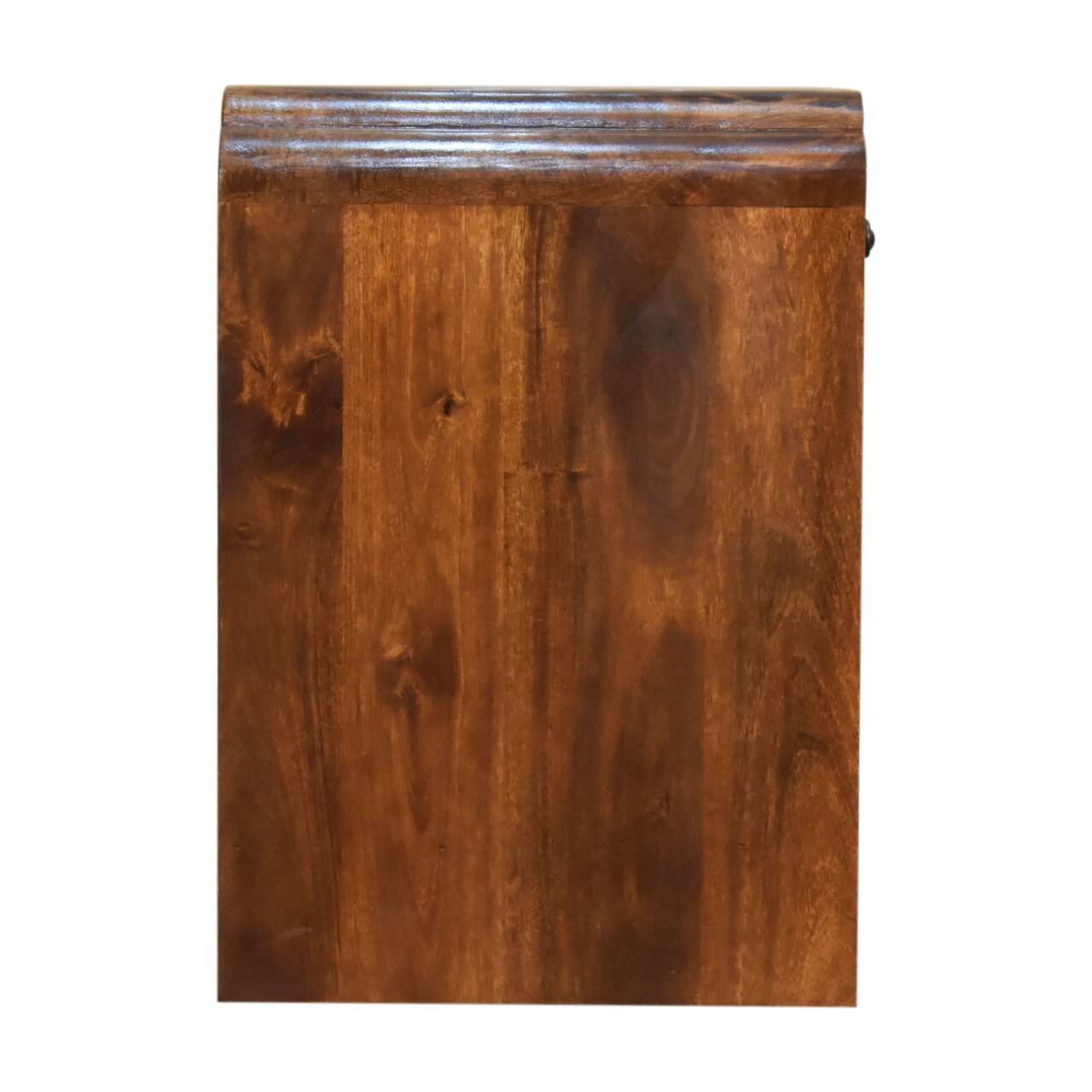 Alt View 4. Artisan Furniture - Artisan Furniture Solid Wood Newton Nightstand, 1 Drawer, 1 Open Shelf, Brown - Chestnut.