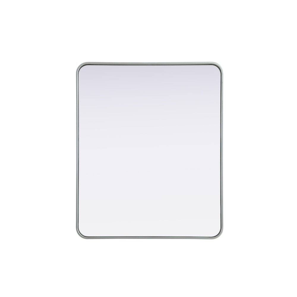 Alt View 8. Elegant Decor - Contour Metal Rectangle Mirror 30x36 in Silver - Silver.