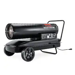 VEVOR - Kerosene Forced Air Heater, 215000 BTU Portable Torpedo Diesel Space Heater with Thermostat, 13.2 Gallon Tank - Black
