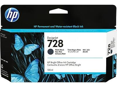 HP Permanent and Water-resistant Black Ink  
DesignJet 728  
Motte Block  
Tinta Negra Mate  
Noir Mat  
Schwarz Matt  
HP Bright Office Ink Cartridge  
Cartouche d'encre HP Office Bright  
130 ml