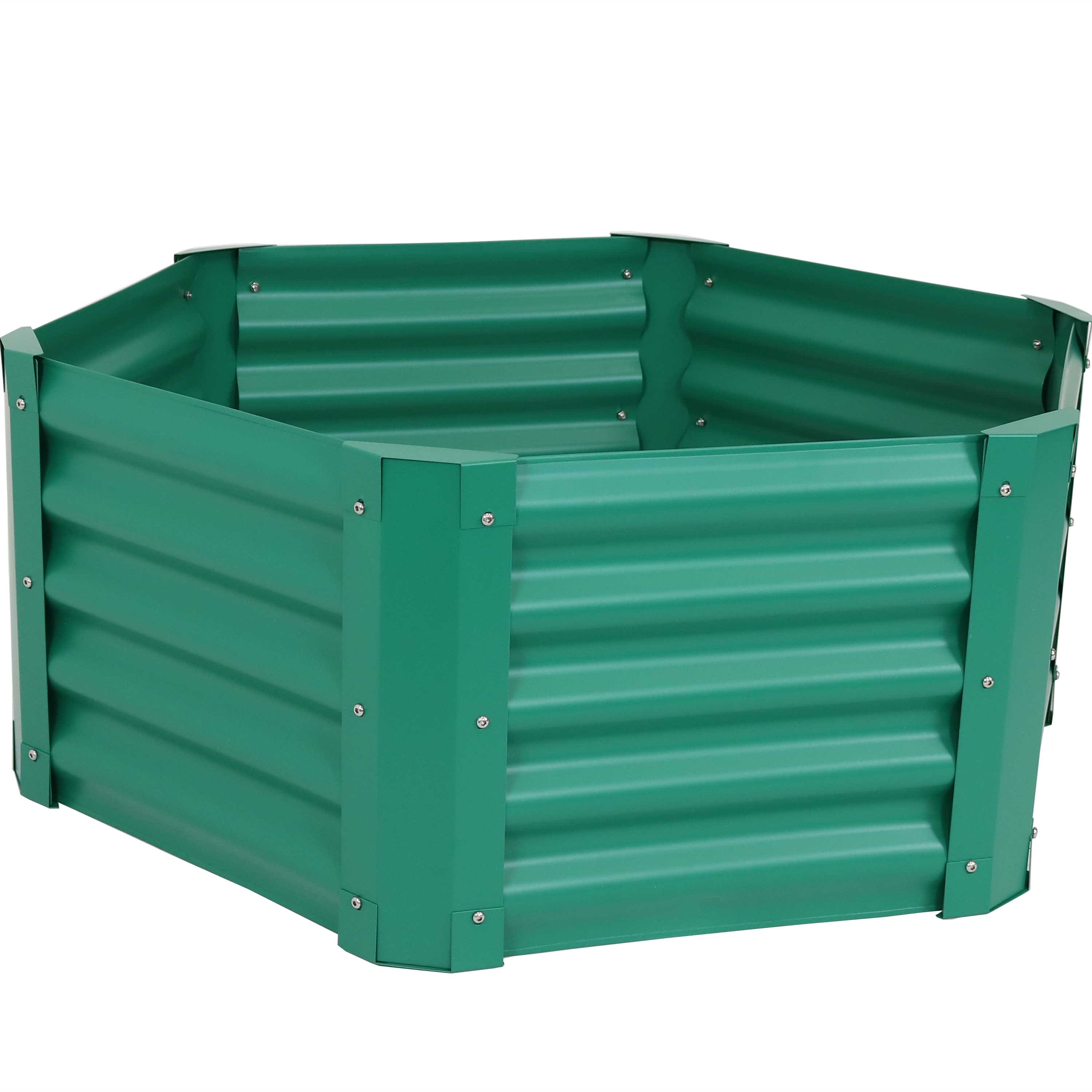 Sunnydaze - Powder-Coated Steel Hexagon Raised Garden Bed - 41 in - Green price history on PriceWatchPro