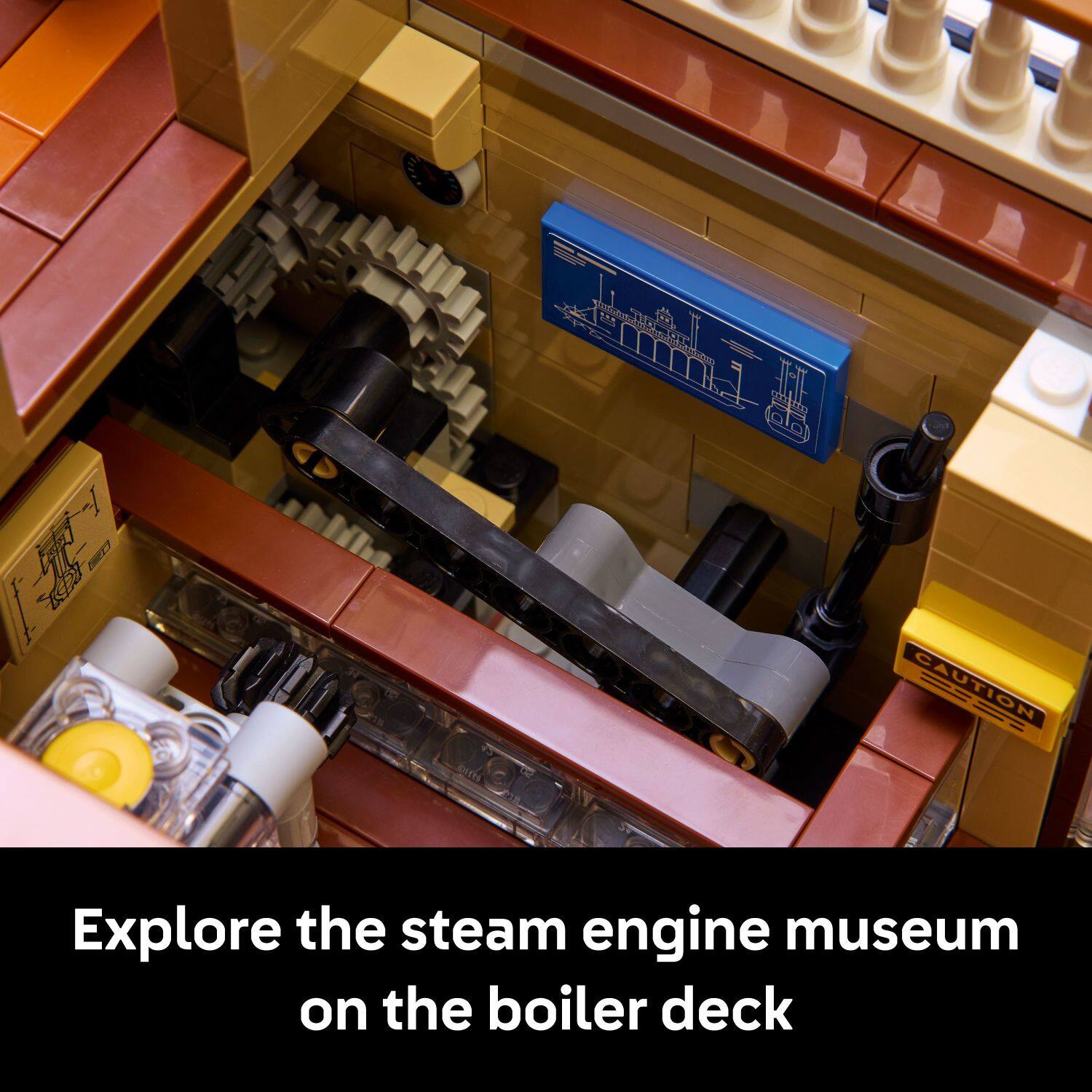 Explore the steam engine museum on the boiler deck.