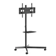 Front. ErgoAV - 32″-55″ TV Cart - Black.