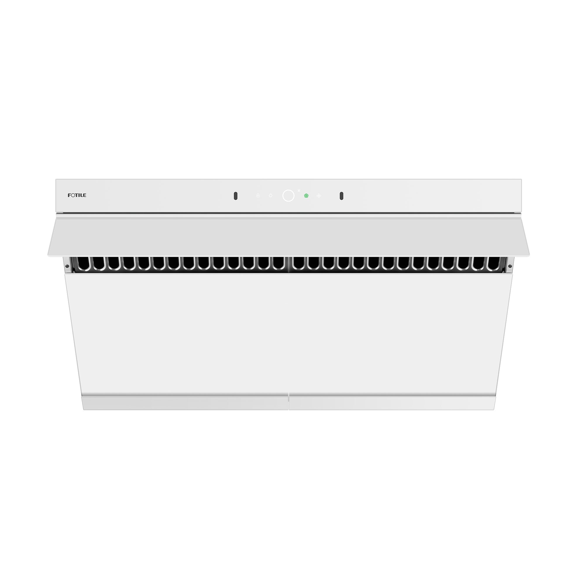 Angle. FOTILE - FOTILE 36" 1100CFM Under Cabinet|Wall Mount Range Hood in White Tempered Glass - White.