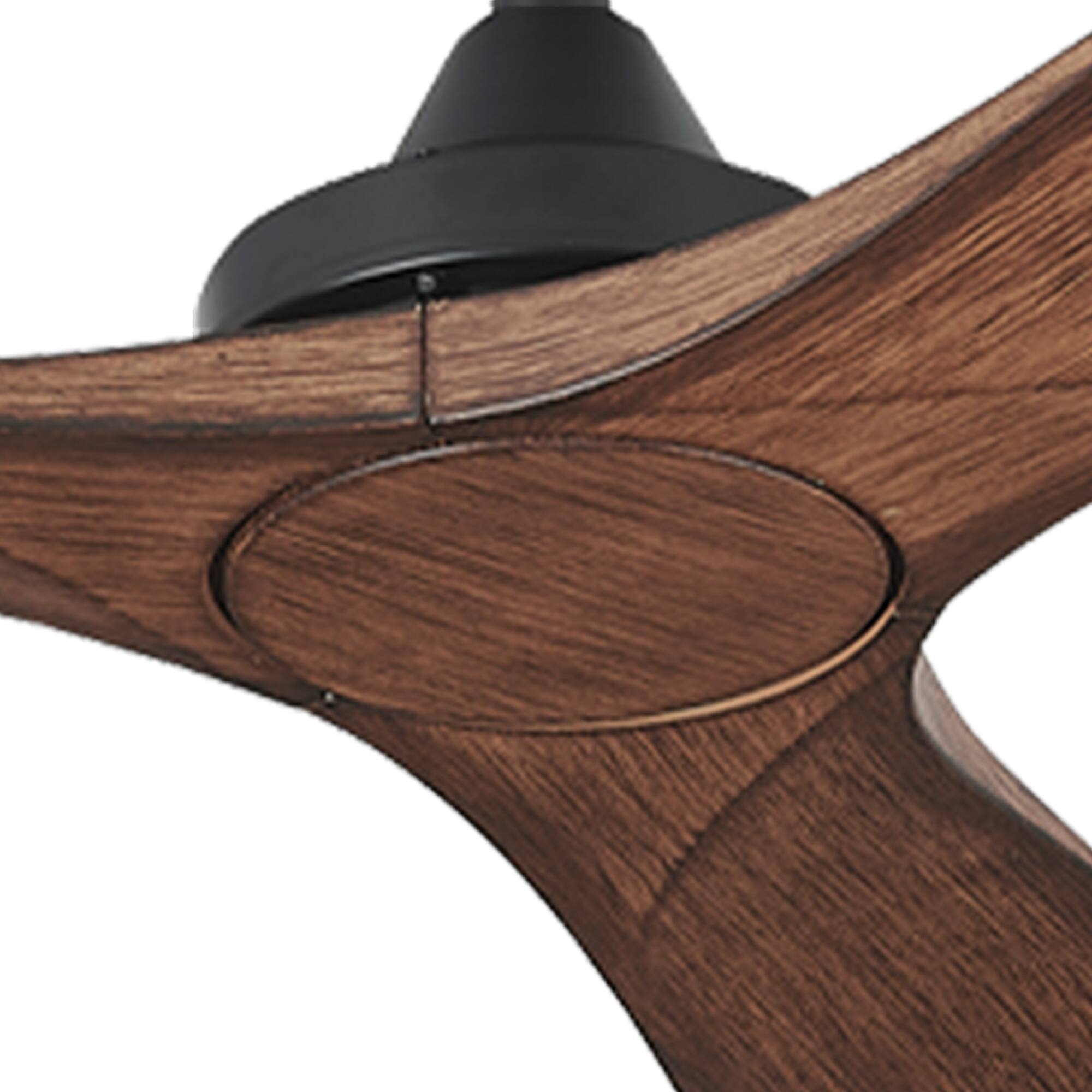 Alt View 9. Parrot Uncle - 52" Modern 3-Blade Ceiling Fan Without Light, 6-Speed Reversible DC Motor, Remote Control - Brown.