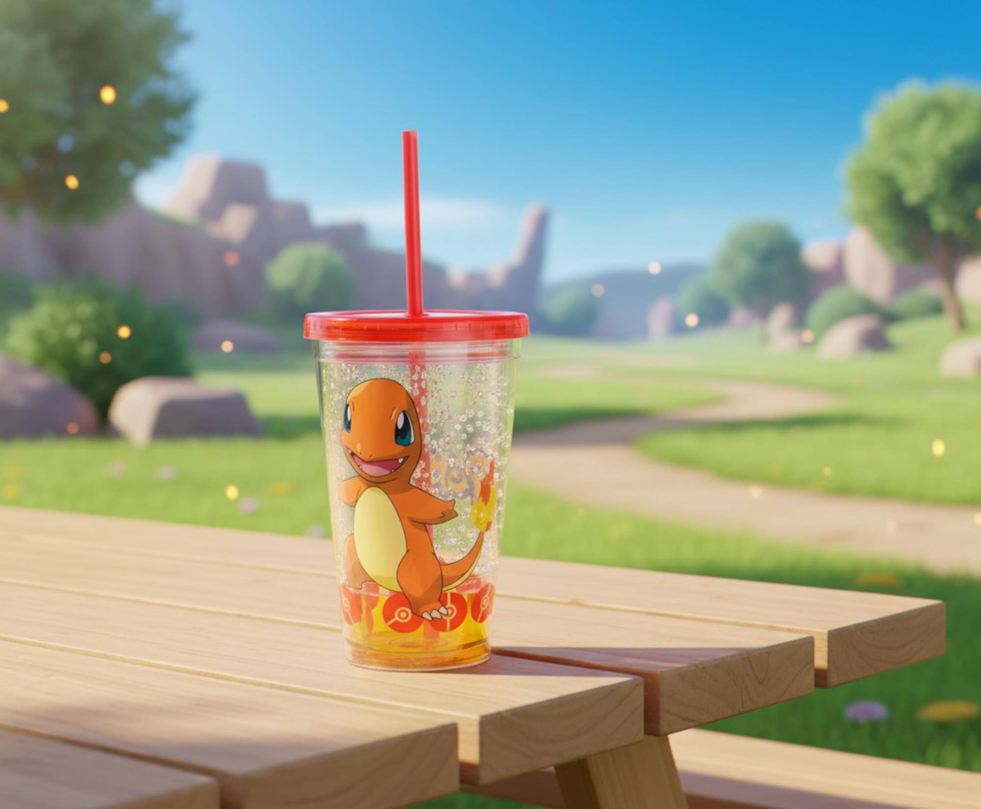 Alt View 4. Pokémon - Pokemon Charmander 18oz Carnival Cup w/ Floating Confetti Pokeballs - Orange.