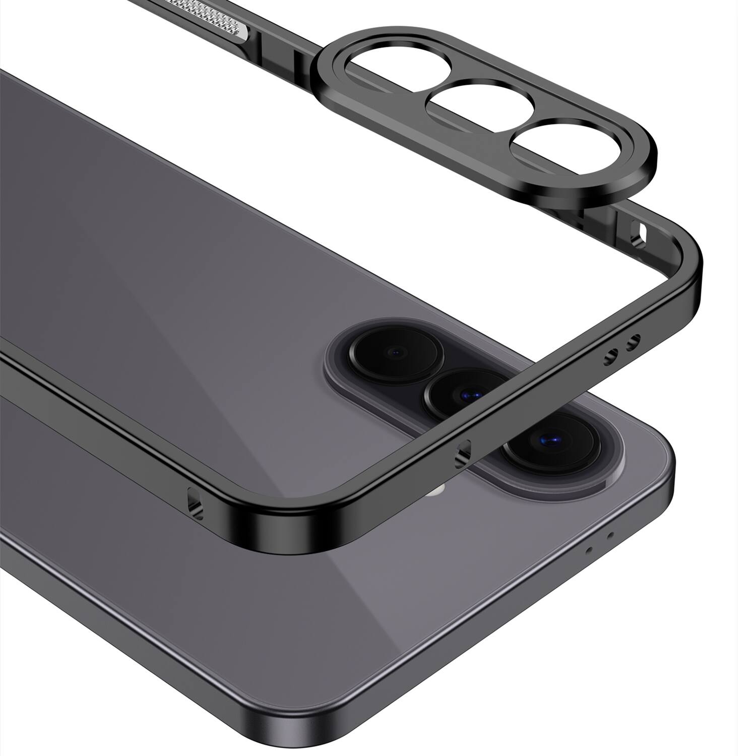 Alt View 2. Dteck - Metal Frame Heat Dissipation Rugged Shockproof Bumper Frame Phone Case with Lens Cover For Samsung Galaxy A37 5G - Blue.